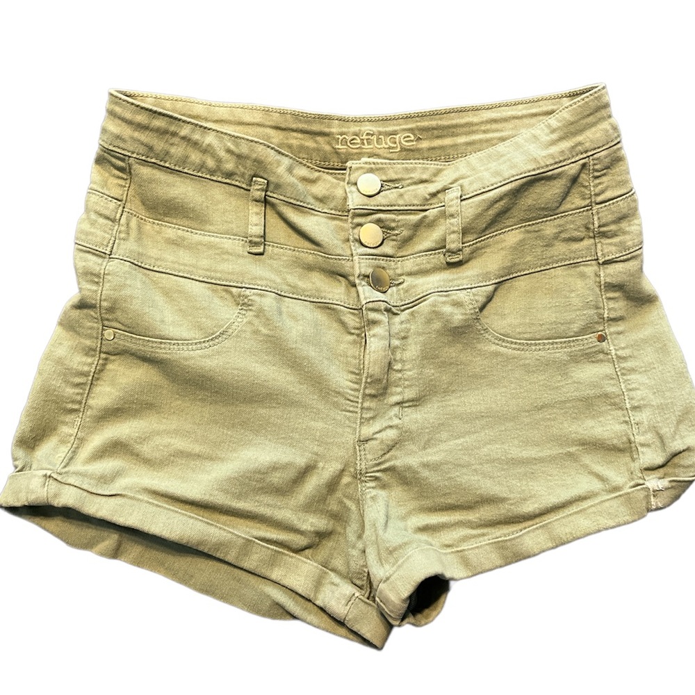 REFUGE Green Tinted High Waisted Shorts Size 6